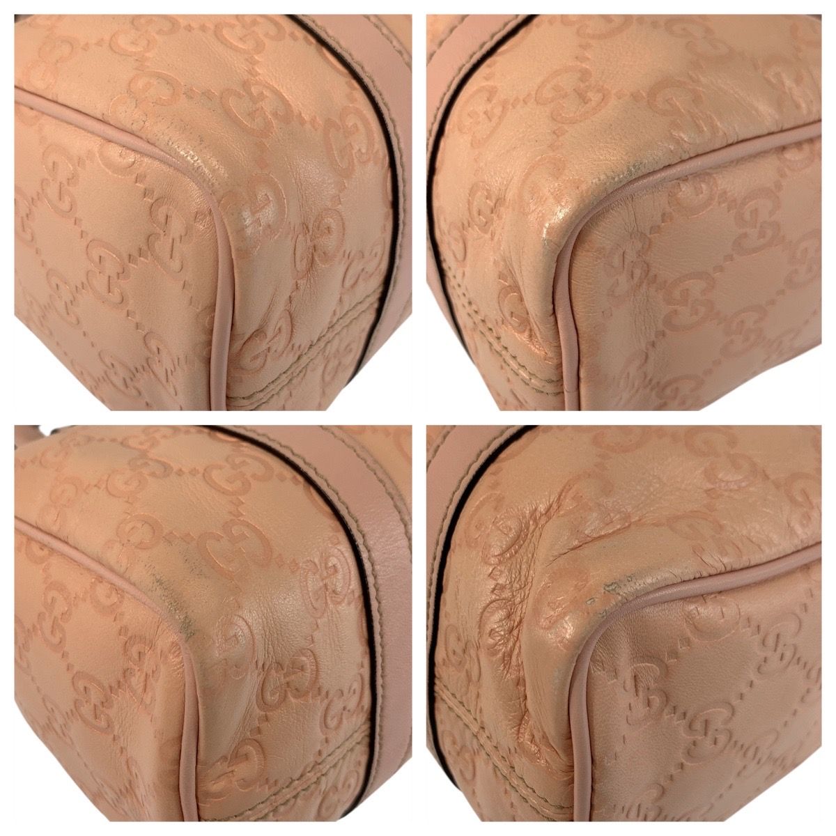 Gucci Guccissima Pink Gold Leather Mini Boston Bag — view 4