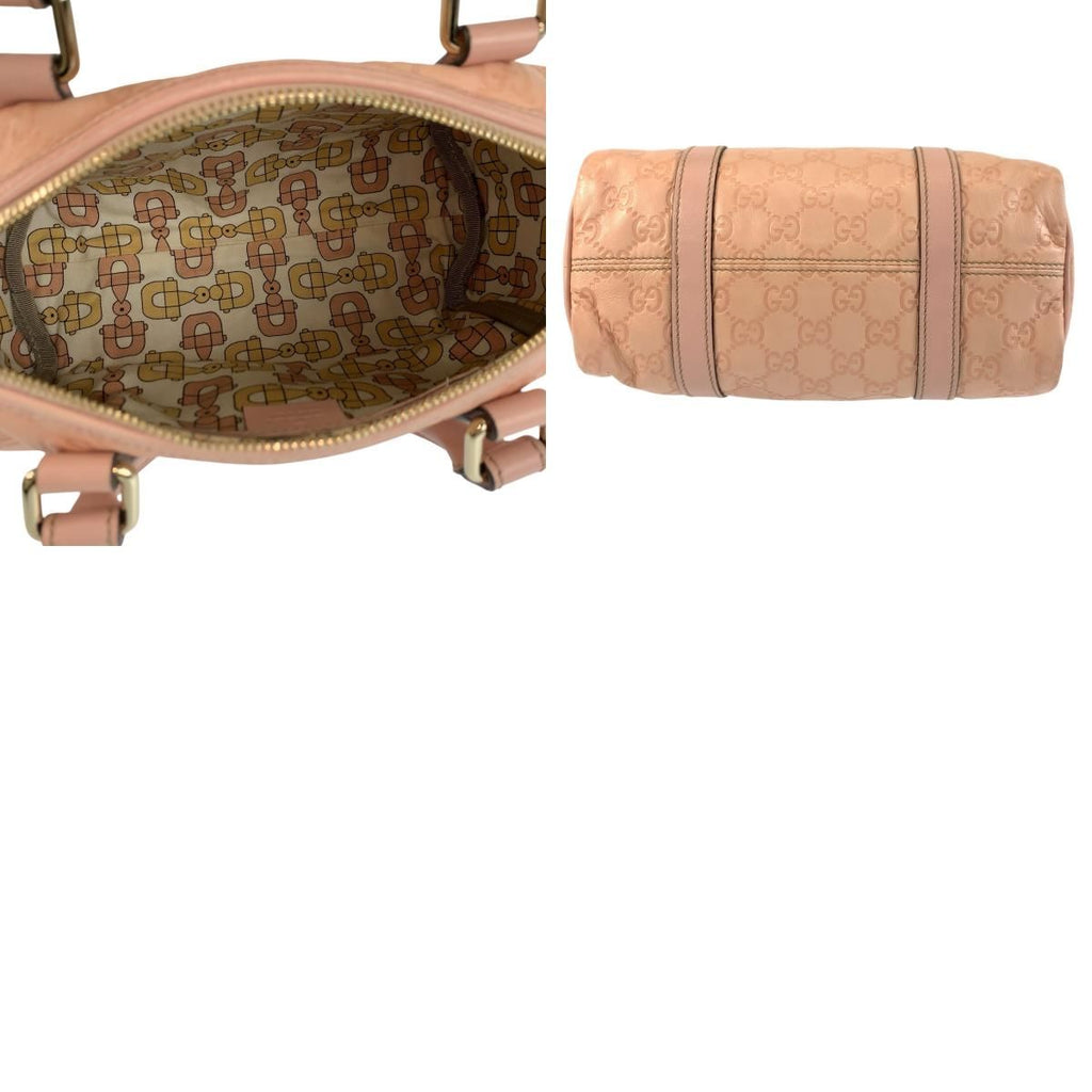 Gucci Guccissima Pink Gold Leather Mini Boston Bag — view 9