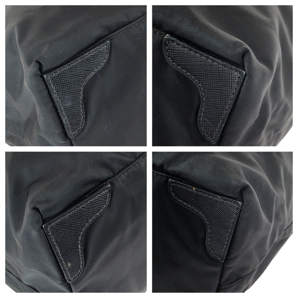 Prada Tessuto Saffiano Black Silver Nylon Tote — view 3