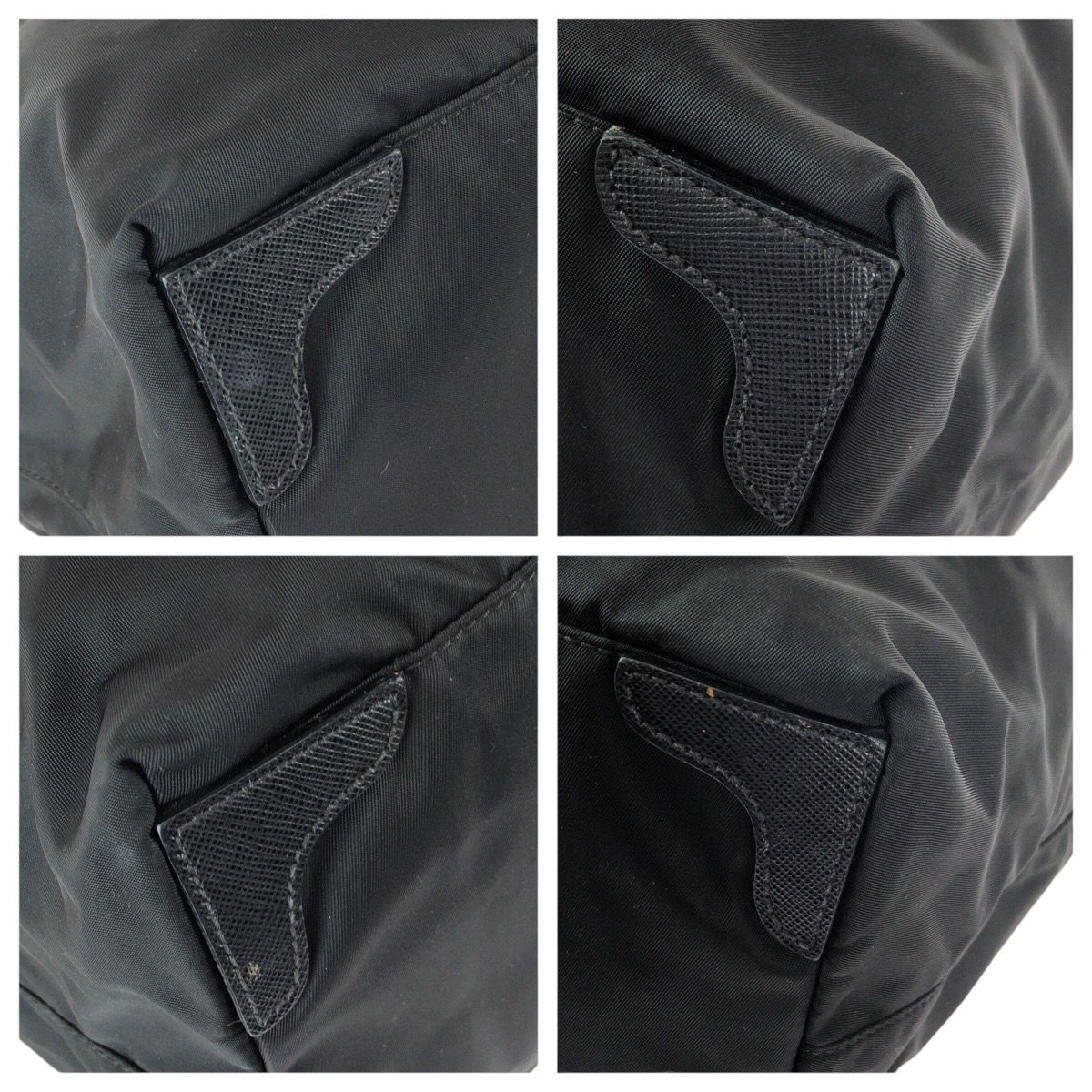 Prada Tessuto Saffiano Black Silver Nylon Tote — view 3