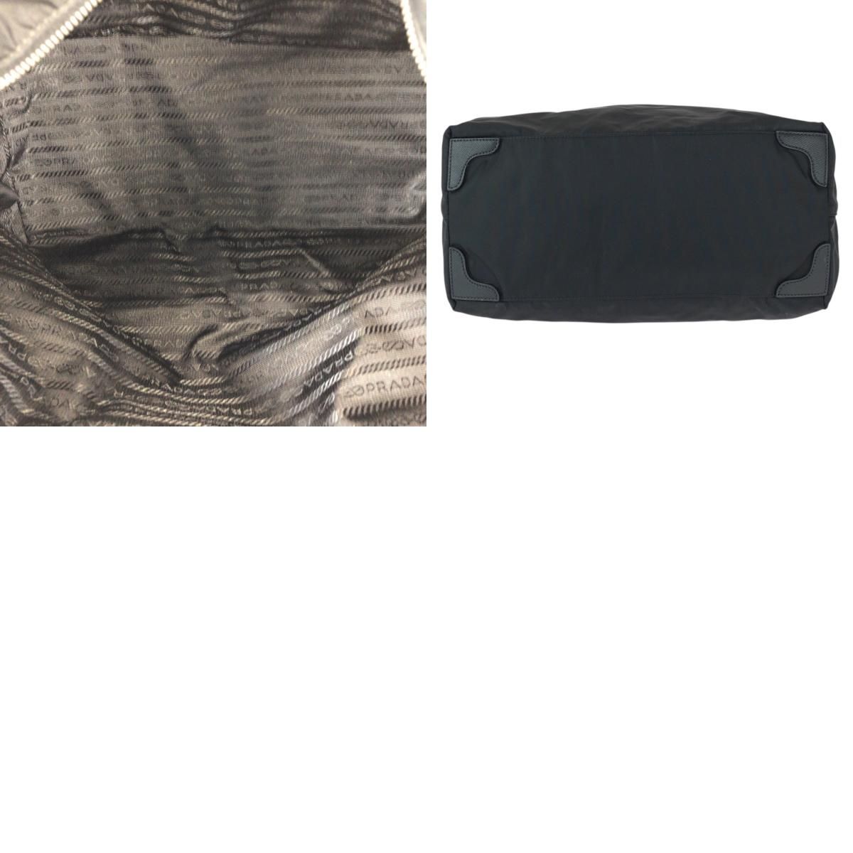Prada Tessuto Saffiano Black Silver Nylon Tote — view 9