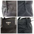 Prada Tessuto Saffiano Black Silver Nylon Tote — view 5