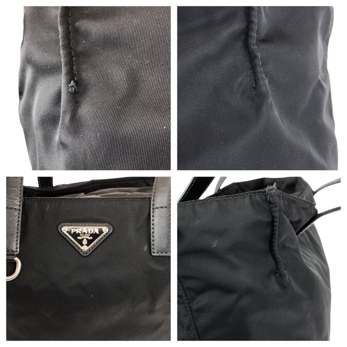 Prada Tessuto Saffiano Black Silver Nylon Tote — view 5