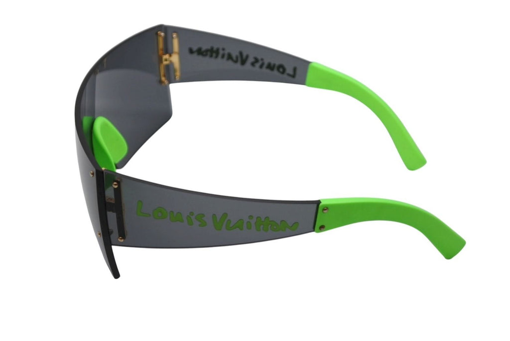 Louis Vuitton LV Graffiti Mask Sunglasses Black Green Stephen Sprouse Eyewear — view 3
