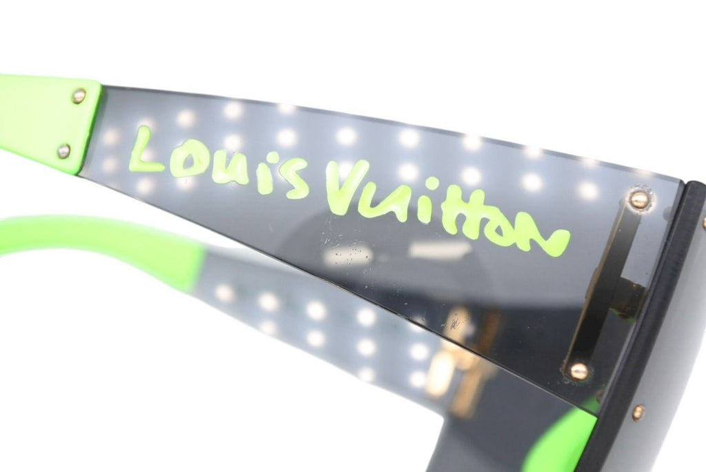 Louis Vuitton LV Graffiti Mask Sunglasses Black Green Stephen Sprouse Eyewear — view 8