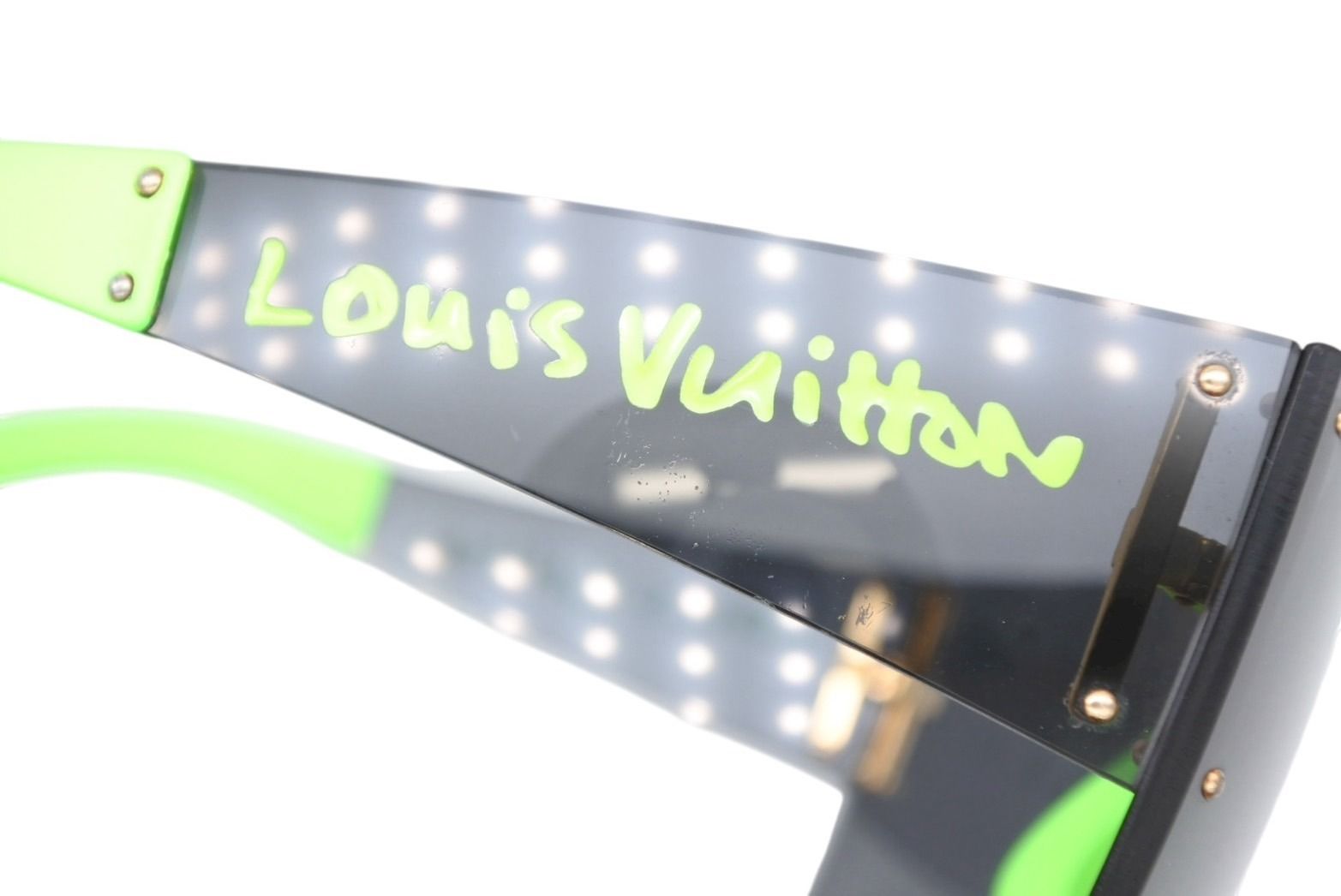 Louis Vuitton LV Graffiti Mask Sunglasses Black Green Stephen Sprouse Eyewear — view 8