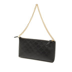 Gucci Guccissima Chain Shoulder Bag Wrist Wallet Black Leather — view 2