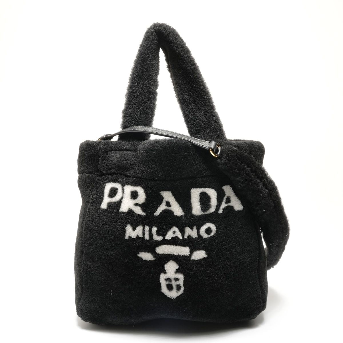 Prada Handbag Shearling Logo 2-Way — view 3
