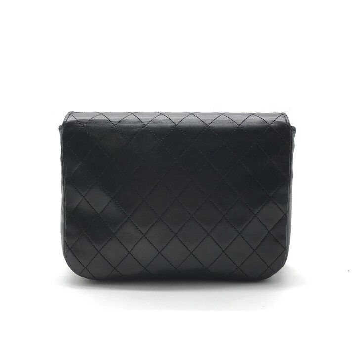Chanel CC Logo Quilted Push Lock Chain Shoulder Bag Black — view 2