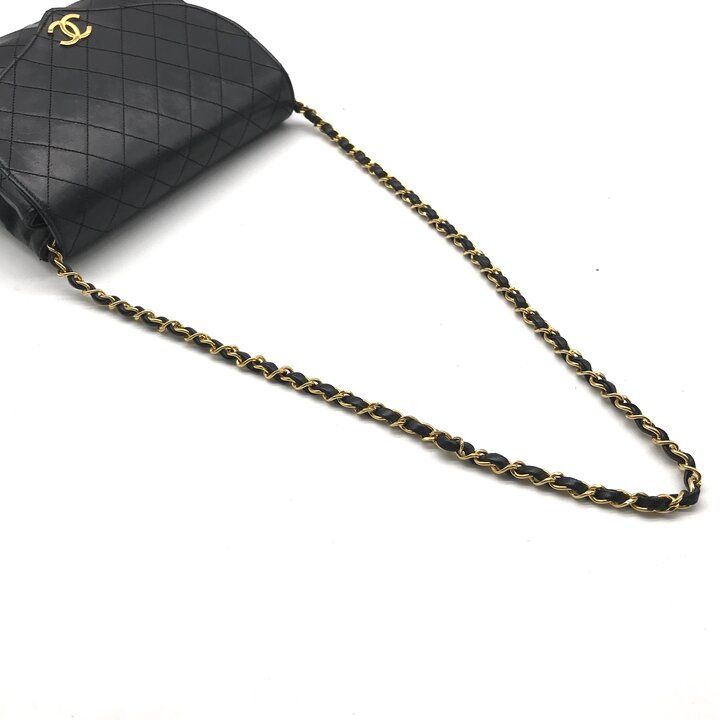 Chanel CC Logo Quilted Push Lock Chain Shoulder Bag Black — view 6