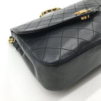 Chanel CC Logo Quilted Push Lock Chain Shoulder Bag Black — view 5