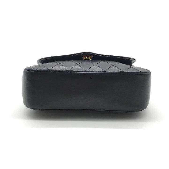 Chanel CC Logo Quilted Push Lock Chain Shoulder Bag Black — view 3