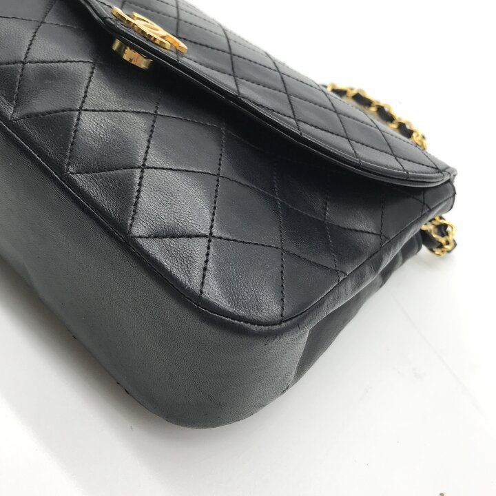Chanel CC Logo Quilted Push Lock Chain Shoulder Bag Black — view 4