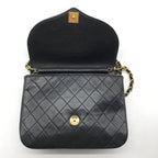 Chanel CC Logo Quilted Push Lock Chain Shoulder Bag Black — view 7