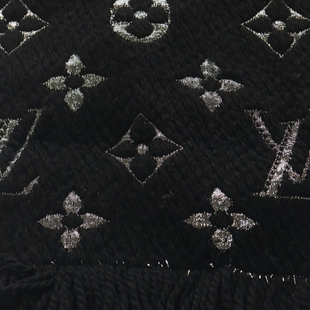 Louis Vuitton Logomania Scarf Shine Monogram Wool Black Silver — view 2