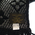 Louis Vuitton Logomania Scarf Shine Monogram Wool Black Silver — view 4