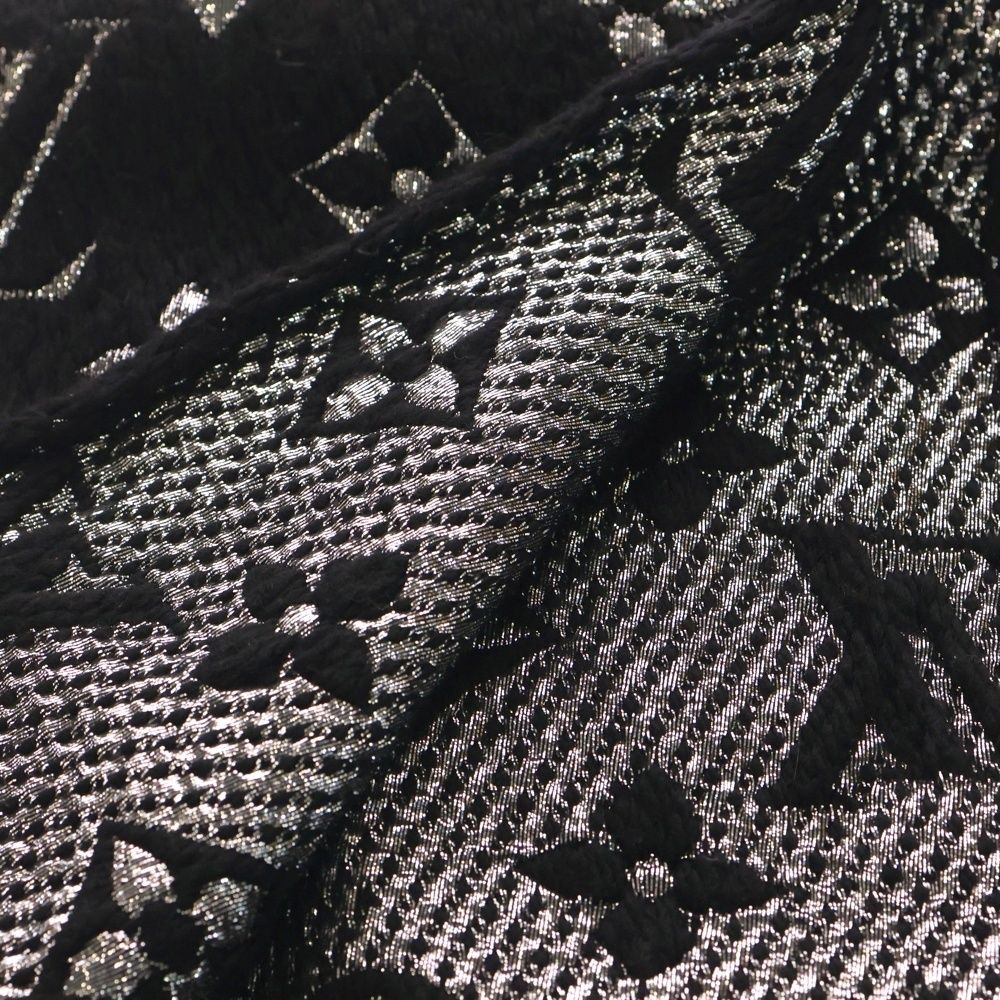 Louis Vuitton Logomania Scarf Shine Monogram Wool Black Silver — view 5