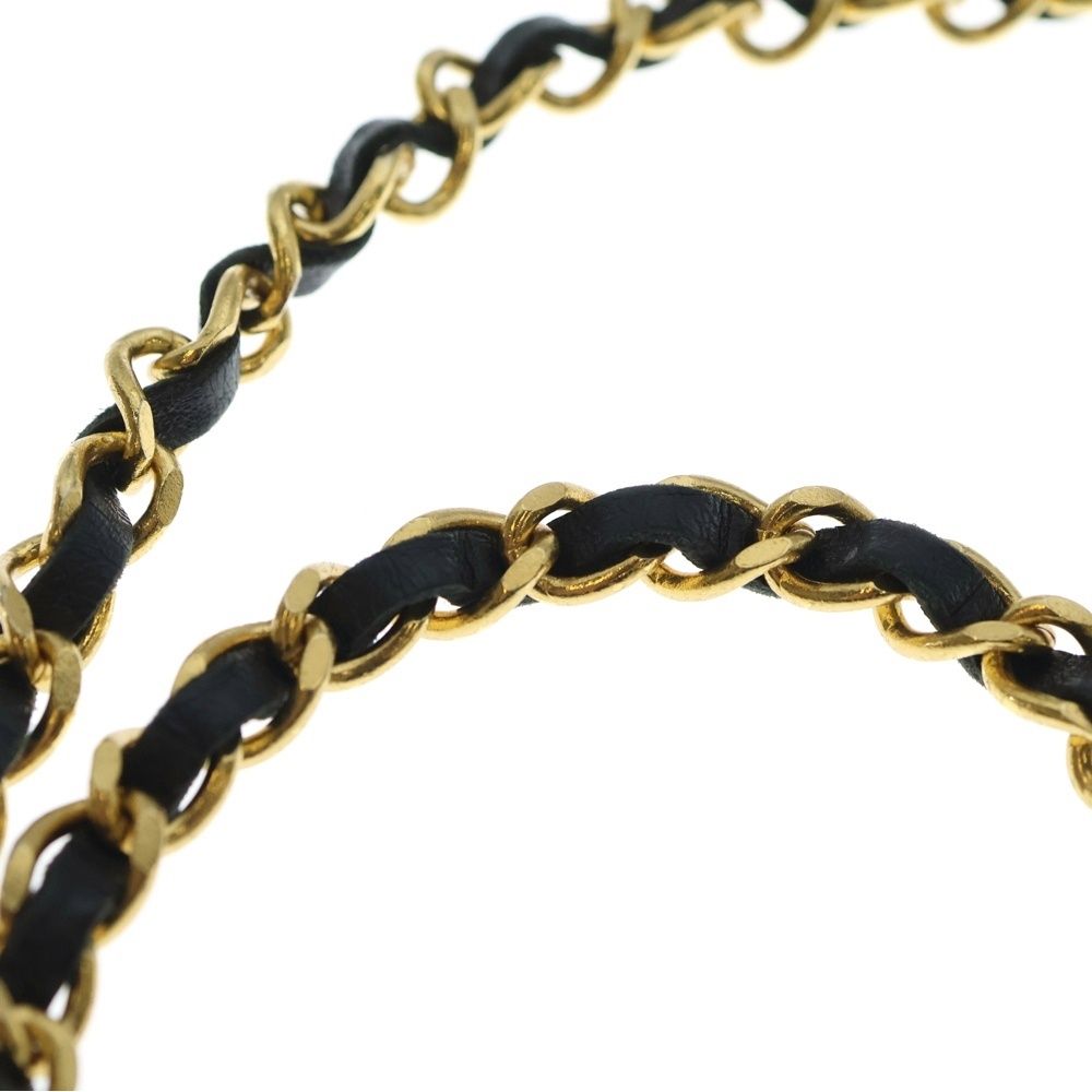 Chanel Quilted CC Logo Chain Belt Black Gold — view 6