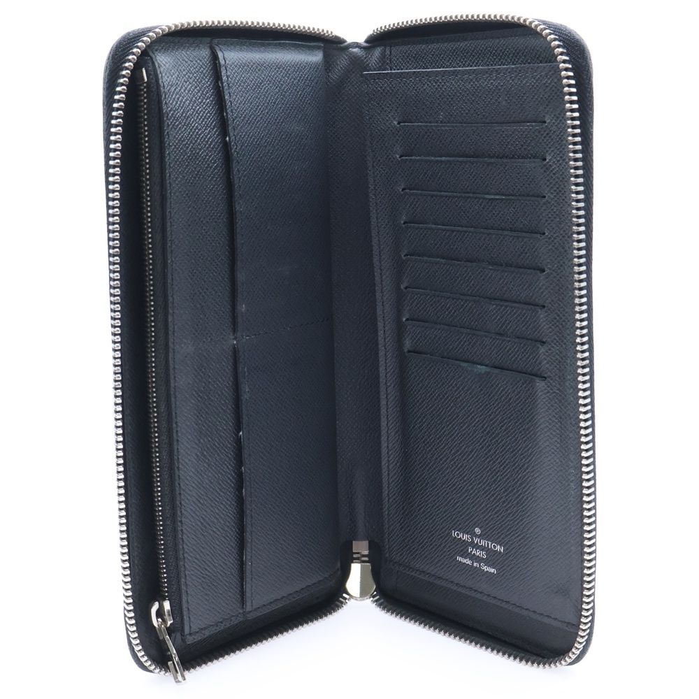 Louis Vuitton Zippy Wallet Vertical Taiga Noir Black Round — view 4