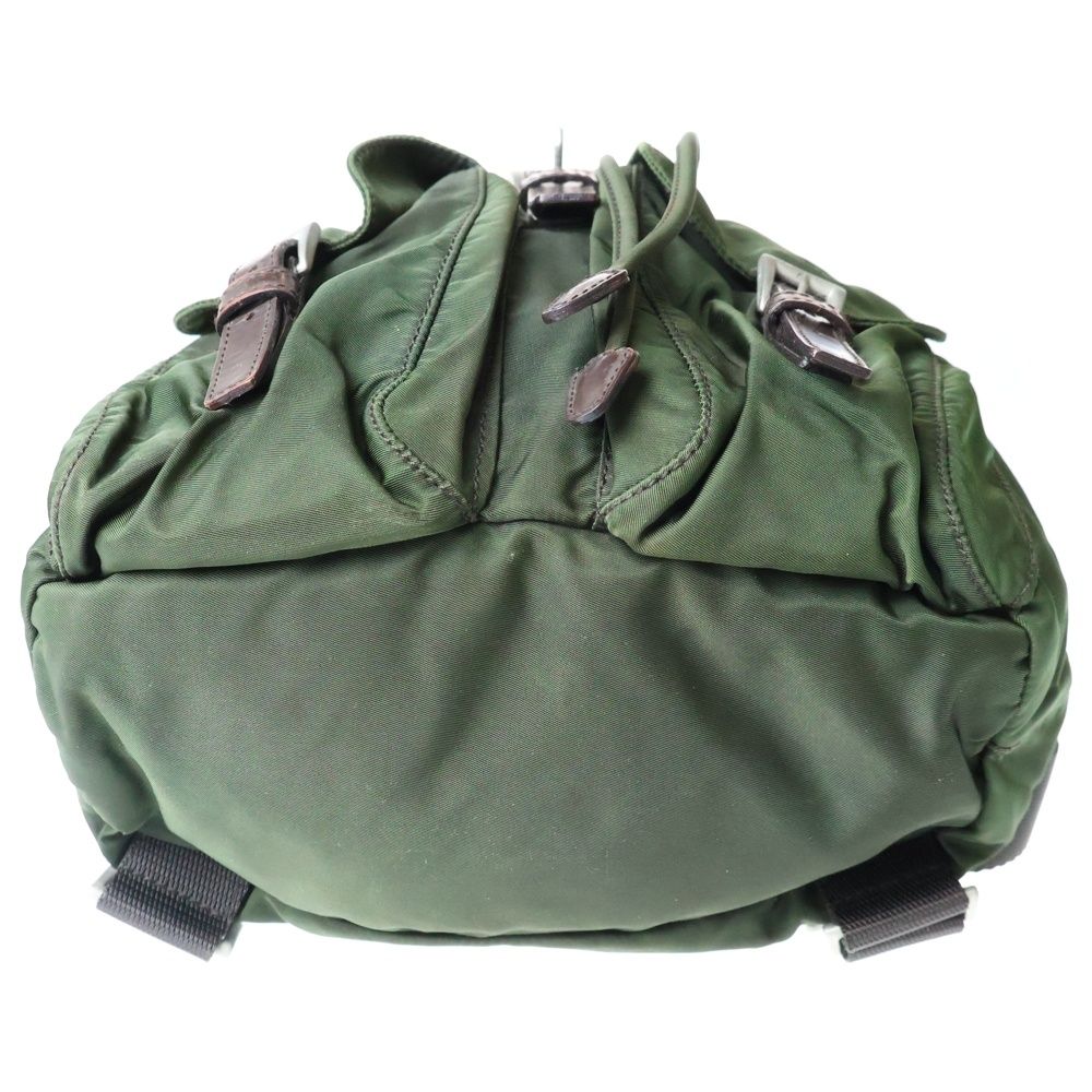 Prada Vera Backpack Khaki Green Nylon Silver — view 4