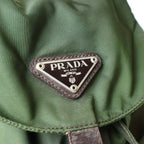 Prada Vera Backpack Khaki Green Nylon Silver — view 5