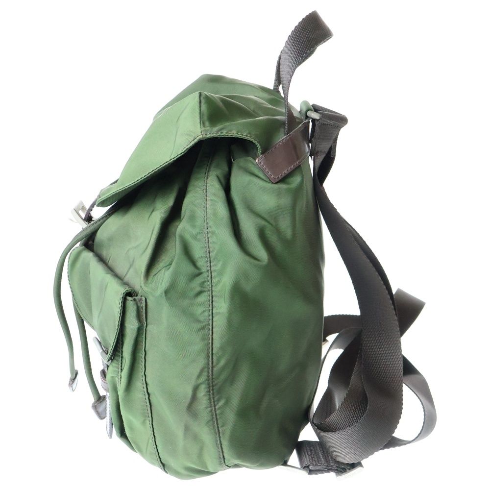 Prada Vera Backpack Khaki Green Nylon Silver — view 3