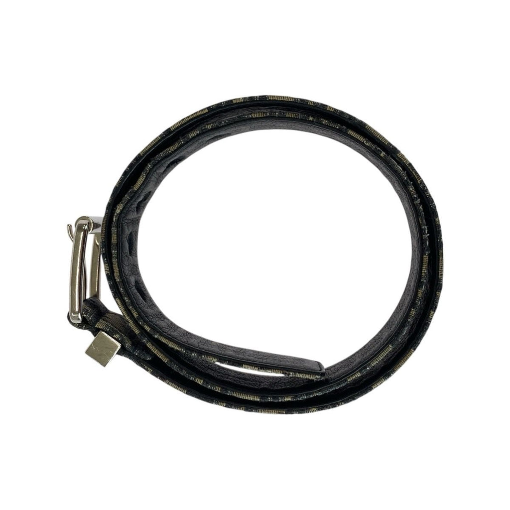 Dior Blue Jacquard Navy Silver Canvas Leather Belt — view 3