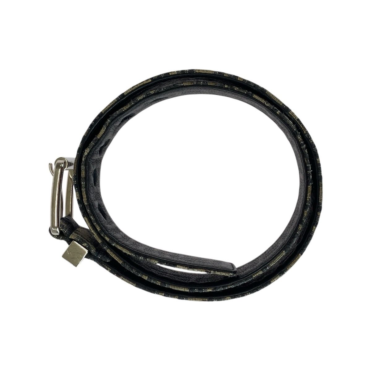 Dior Blue Jacquard Navy Silver Canvas Leather Belt — view 3