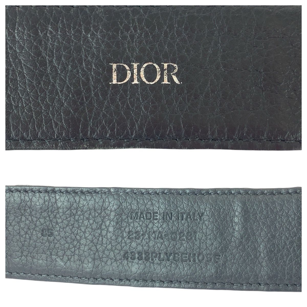 Dior Blue Jacquard Navy Silver Canvas Leather Belt — view 6