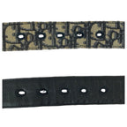 Dior Blue Jacquard Navy Silver Canvas Leather Belt — view 5