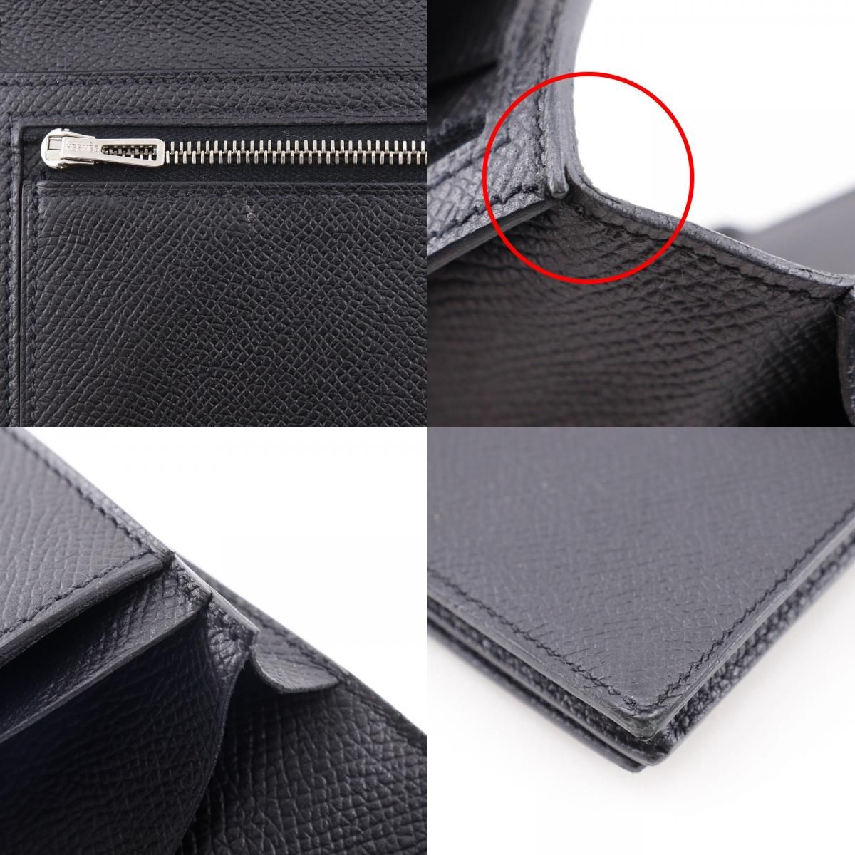 Hermes Bearn Souffle Veau Epsom Black Wallet — view 8