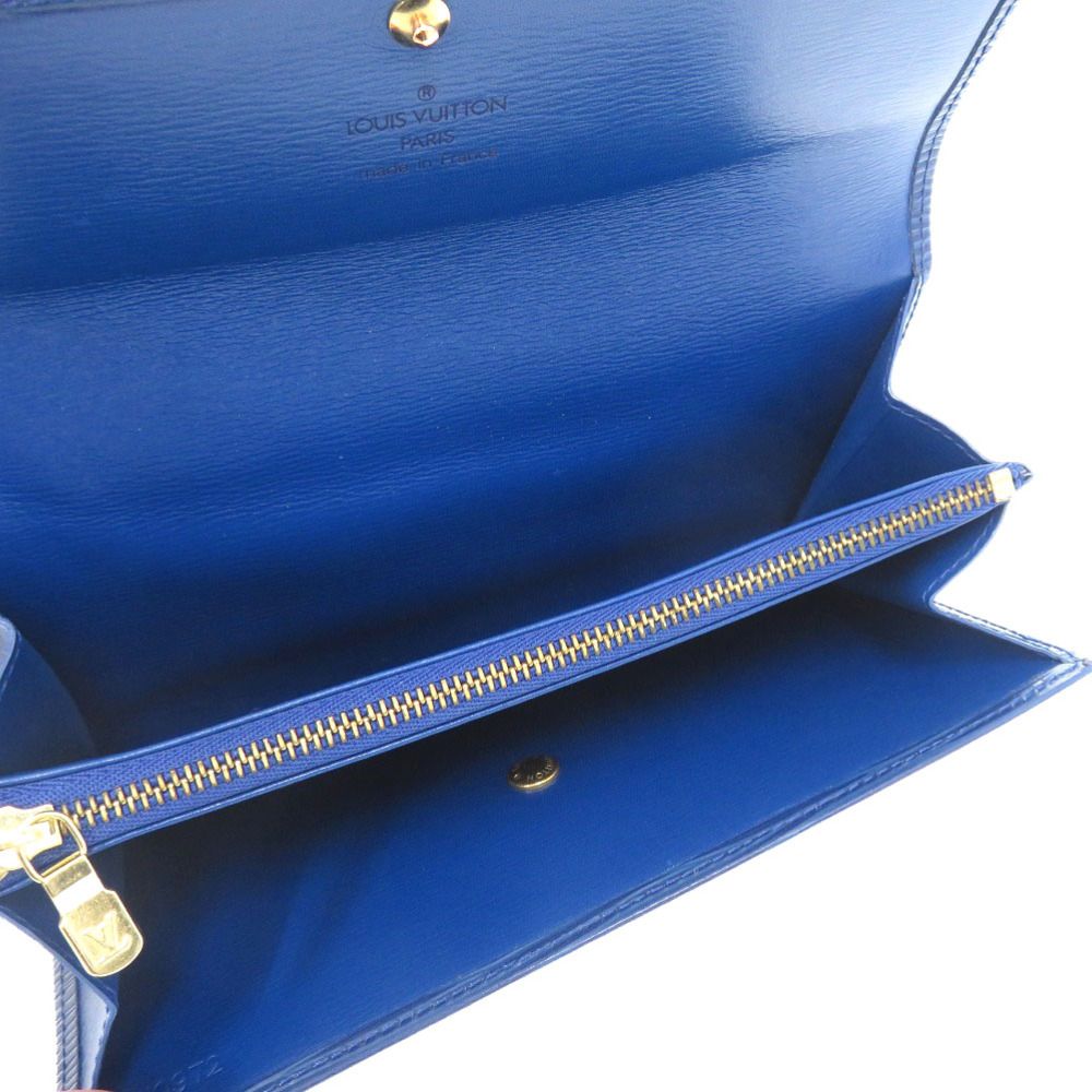 Louis Vuitton Epi Porte Monnaie Cles Bull Blue Bifold Wallet — view 4