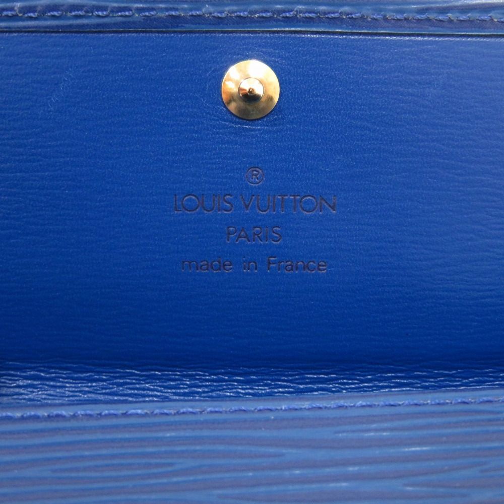 Louis Vuitton Epi Porte Monnaie Cles Bull Blue Bifold Wallet — view 6