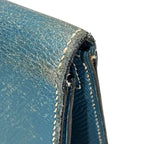 Hermes Bearn Souffle Blue Leather Bifold Wallet — view 9