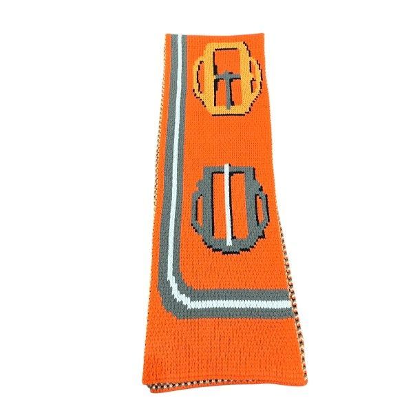 Hermes Sangle-a-Boucle Grande Tenue Cashmere Knit Large Scarf — view 9