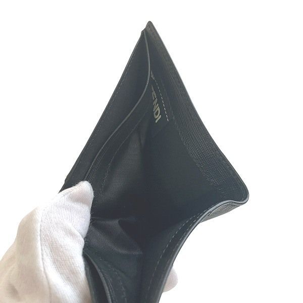 Fendi Zucca Black Leather Bifold Wallet — view 5