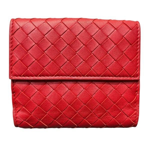 Bottega Veneta Red Leather Bifold Wallet — view 2
