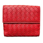 Bottega Veneta Red Leather Bifold Wallet — view 2