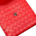 Bottega Veneta Red Leather Bifold Wallet — view 9