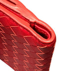 Bottega Veneta Red Leather Bifold Wallet — view 7