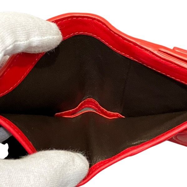Bottega Veneta Red Leather Bifold Wallet — view 6