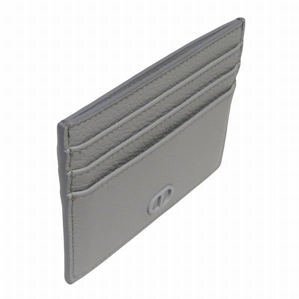 Dior CD Icon Card Holder Case Gray Leather — view 3