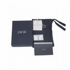 Dior CD Icon Card Holder Case Gray Leather — view 5