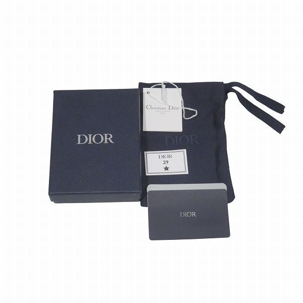 Dior CD Icon Card Holder Case Gray Leather — view 5