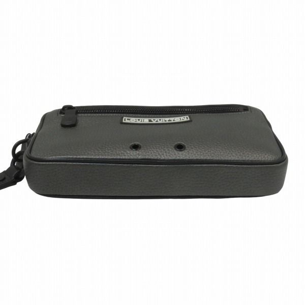Louis Vuitton Alpha Clutch Leather Gray — view 3