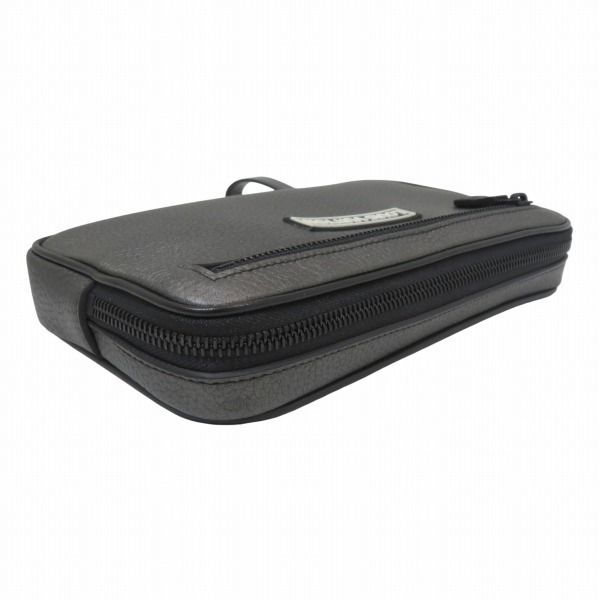 Louis Vuitton Alpha Clutch Leather Gray — view 9