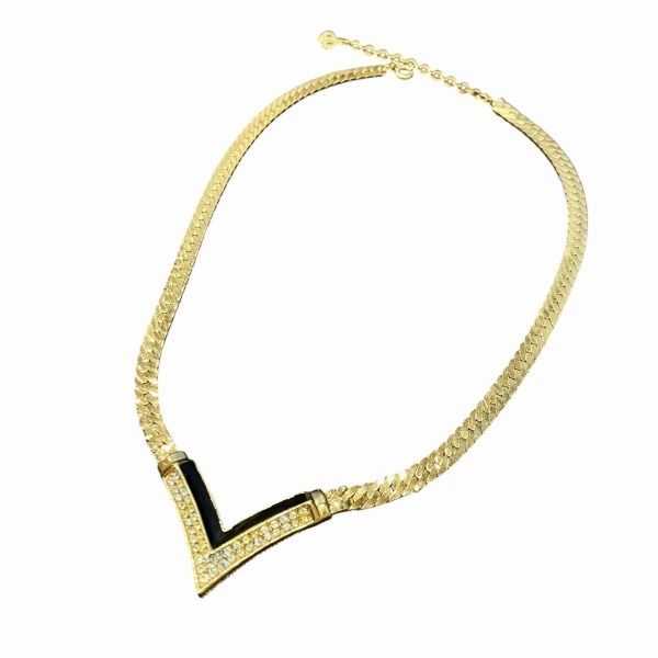 Dior Vintage V-shaped Rhinestone Necklace — view 3
