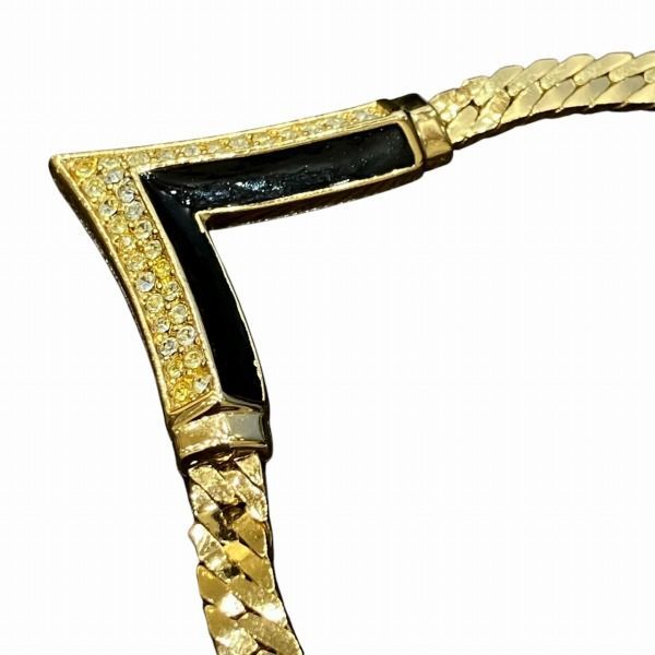 Dior Vintage V-shaped Rhinestone Necklace — view 6