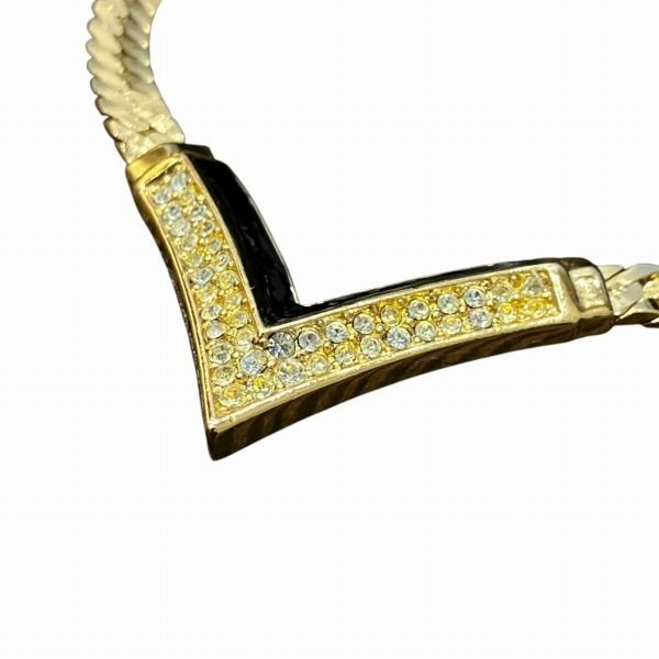 Dior Vintage V-shaped Rhinestone Necklace — view 8