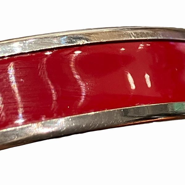 Hermes Enamel MM Cloisonne Red Bangle — view 9